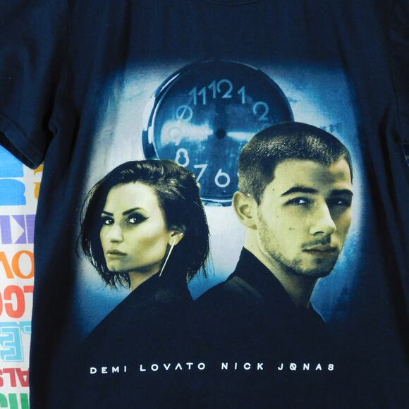 Demi Lovato Nick Jonas Future Now Tour 2016 T Shirt Size S Double Sided Civic - Picture 4 of 5